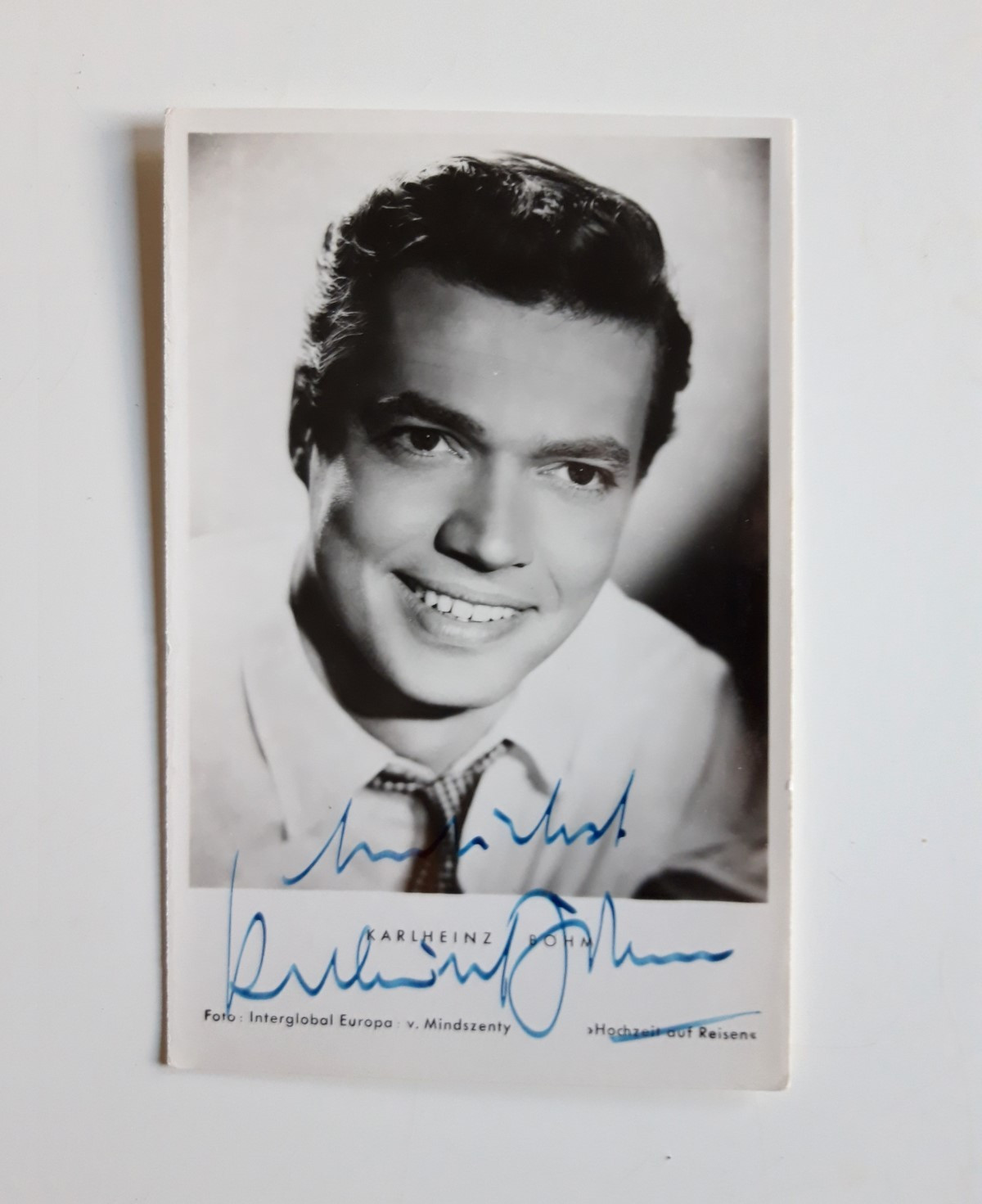 Autogramm Karlheinz Böhm mit Signatur, ca. 1953
