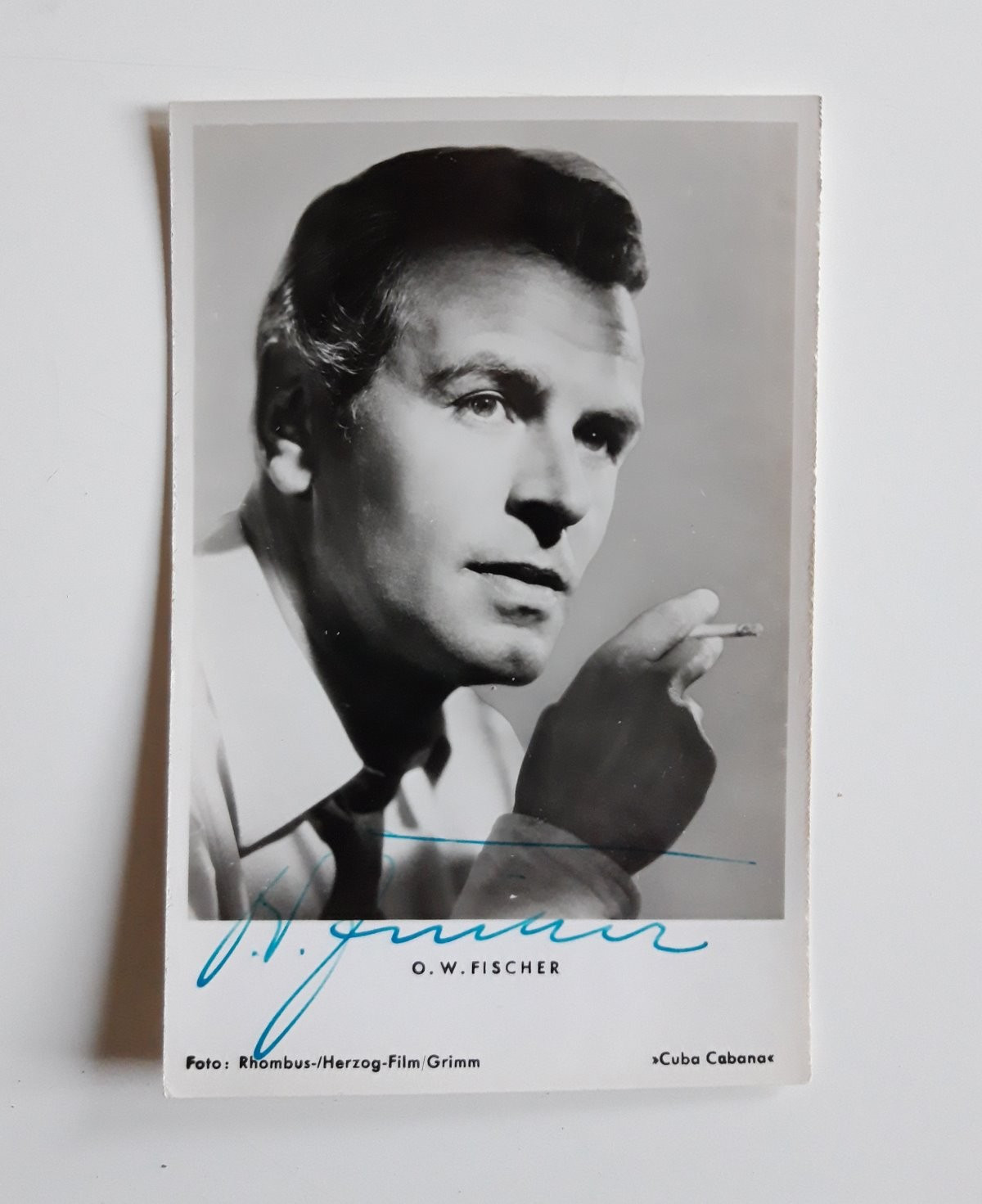 Autogramm o. W. Fischer mit Signatur, 1952