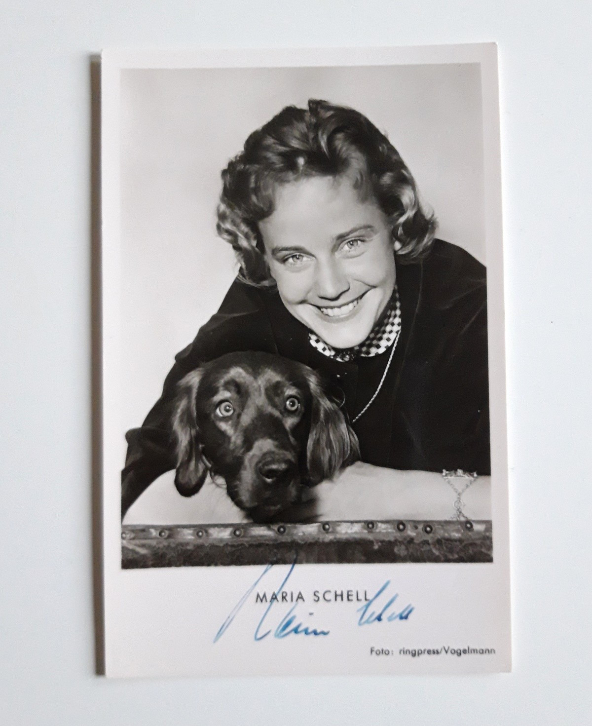 Autogramm Maria Schell mit Signatur, 50er Jahre