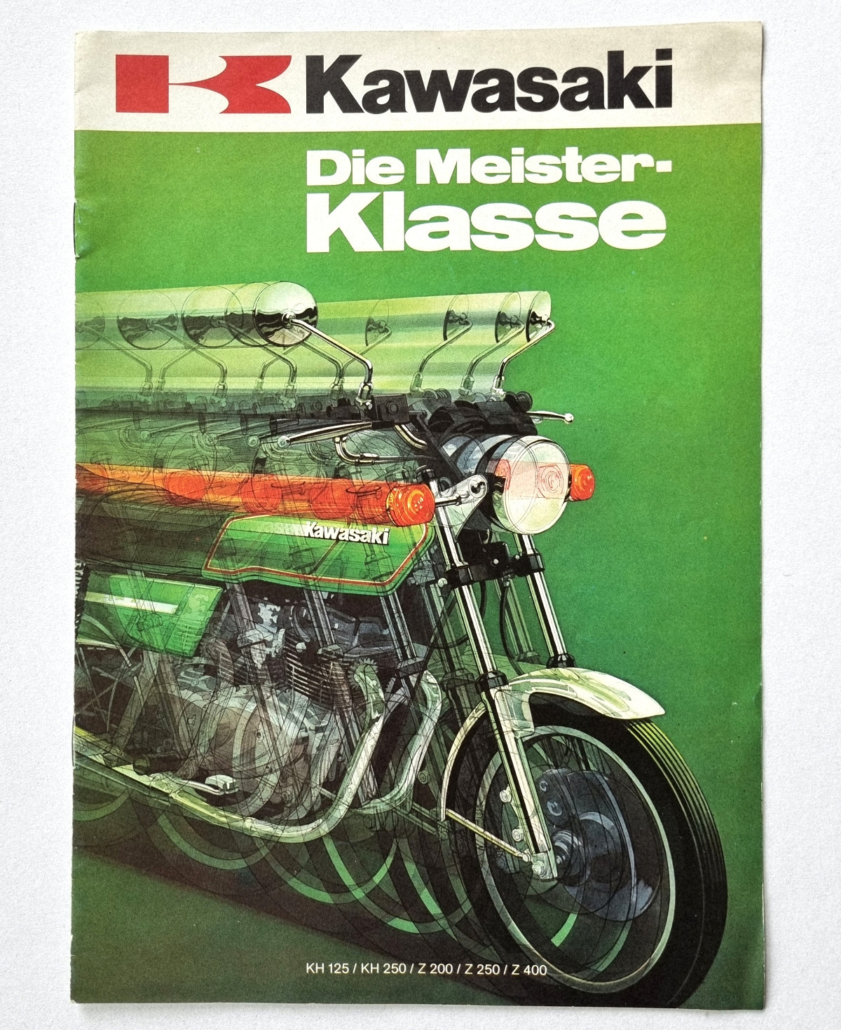 Motoradprospekt Kawasaki Die Meiserklasse, Deckseite